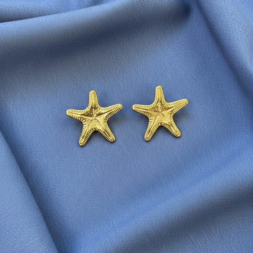 Golden Starfish Studs